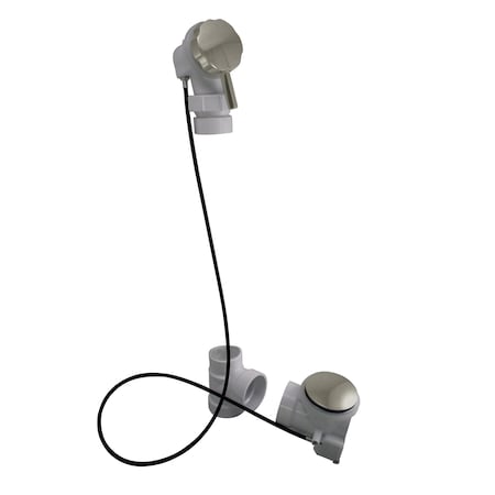 Westbrass Rapid Flow 2" Ball Joint Head PVC Cable Drive W/ 45 in Cable in Satin Nickel D52P45BJ-07